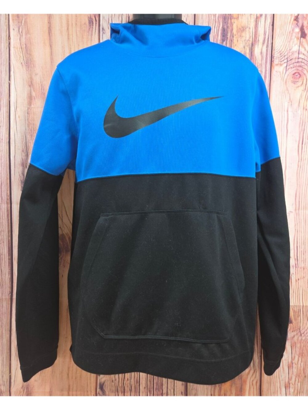 Nike Dri-Fit Blue & Black Colorblock Hoodie Size Medium